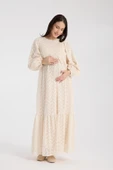 IŞŞIL 34548-Hamile Giyim OverSize Dantel Hamile Elbise - 3
