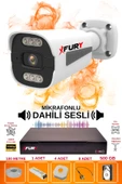 FURY 1 li Sesli 6 Warm Led Gece Renkli Görüş Su Geçirmez Güvenlik Kamerası Seti 500GB thumbnail 2
