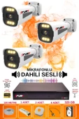 FURY 3 LÜ Sesli 6 Warm Led Gece Renkli Görüş Su Geçirmez Güvenlik Kamerası Seti 320GB thumbnail 1