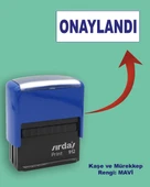 Onaylandı Kaşesi, 912 (51x19 mm) Mavi Keçeli Otomatik Kaşe - 1