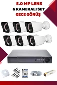 6 Kameralı Set - 5MP Sony Lensli Full Hd Gece Görüşlü Güvenlik Kamerası Sistemi - BSRHOMEVOW - 1