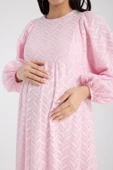 IŞŞIL 34548-Hamile Giyim OverSize Dantel Hamile Elbise - 12