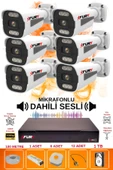 FURY 6 lı Sesli 6 Warm Led Gece Renkli Görüş Su Geçirmez Güvenlik Kamerası Seti 1TB thumbnail 2