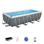 Power Steel™ 56671 Prefabrik Dikdörtgen Yer Üstü Havuz Seti 4,88 m x 2,44 m x 1,22 m - 4