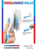 Otomatik Temizlenen Tuşlu Tüy Toplayıcı Tarak Kedi Köpek Mavi - 2