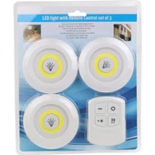 Uzaktan Kumandalı Yapışkanlı 3'lü Led Spot Lamba thumbnail 2