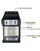 Güneş Enerjili Hareket Sensörlü Duvar Lambası thumbnail 5