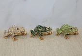 Swarovski Taşlı Minik Figür - Kurbağa Model 2 - 1