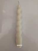 qosrix Açık Krem Italyan Burgulu Şamdan Soya Mumu Doğal Kokulu Çubuk Konik Burgu Spiral Mum Dekoratif 1 Adet thumbnail 3