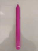 qosrix Açık Pembe Şamdan Soya Mumu 1. Kalite Soya Doğal Pudra Kokulu Uzun Çubuk Konik Dekoratif Mum 1 Adet thumbnail 3