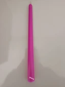 qosrix Açık Pembe Şamdan Soya Mumu 1. Kalite Soya Doğal Pudra Kokulu Uzun Çubuk Konik Dekoratif Mum 1 Adet - 3