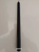 qosrix Antrasit Gri Şamdan Soya Mumu 1. Kalite Doğal Vanilya Kokulu Uzun Çubuk Konik Mum Dekoratif 1 Adet thumbnail 3