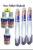 Sıvı Silici Daksil ve Kalem Daksil 6 Adet Fırçalı Sıvı Düzeltici Daksil Yazı Düzeltici Okul Ofis Büro Fırça Uçlu Daksi - 1