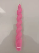 qosrix Pudra Pembe Italyan Burgulu Şamdan Soya Mumu Doğal Kokulu Uzun Çubuk Konik Burgu Spiral Mum 1 Adet thumbnail 3