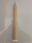 qosrix Krem Şamdan Soya Mumu 1. Kalite Soya Doğal Pudra Kokulu Uzun Çubuk Konik Mum Dekoratif 1 Adet thumbnail 4