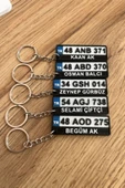 Kişiye Özel Plaka Anahtarlık Çiftli Set (2 Adet) - İsimli ve Plakalı Araç Anahtarlığı - 2