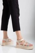Lenda Bej Cilt Kemerli Sandalet - 3