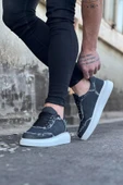 WG018 Gri Kot Kumaş Erkek Casual Ayakkabı - 3