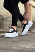 WG162 Beyaz Siyah Ortopedik Taban Erkek Casual Ayakkabı - 4