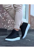 WG032 Siyah Bağcıklı Sneakers Yarım Bilek Bot - 3