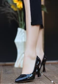 Ulba Siyah Rugan Stiletto Ayakkabı - 1