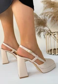 Mety Bej Cilt Topuklu Ayakkabı thumbnail 2