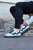 WG160 Beyaz Siyah Erkek Casual Ayakkabı - 3