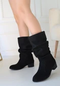 Jolin Siyah Süet Topuklu Çizme - 1