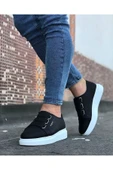 WG026 Siyah Kalın Taban Casual Erkek Ayakkabı - 3