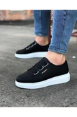WG026 Siyah Kalın Taban Casual Erkek Ayakkabı - 1
