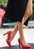 Ulba Kırmızı Cilt Stiletto Ayakkabı - 2