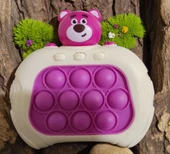 YÜKSEK KALİTE PEMBE AYI POPİT YENİ NESİL POPİT OYUNCAK POPİT SESLİ RENKLİ LED IŞIKLI POPİT AKILOYUNU thumbnail 3