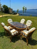 Romano 6 Kişilik Bambu Bahçe Takımı, Doğal Bambu Renk, Şık, Dayanıklı Ve Konforlu Tasarım - 1