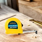 Şerit Metre Metal Bükülebilir 5 metre En 25 mm Düğmeli Ölçüm Ölçme Plastik Kasalı Yüksek Kalite - 3