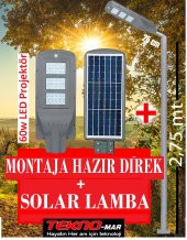 Güneş Enerjili Bahçe Aydınlatma Direği + 180W Solar Sokak Lambası - 1