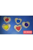 Kalp Desenli Ahşap Mumluk + 1 Adet Tealight Mum !!! - 1