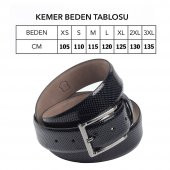 RİCH SMİTH GERÇEK HAKİKİ DERİ KLASİK İZOMETRİK RUGAN KEMER SİYAH - 7