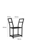 İki Katlı Şömine Soba Odunluk / Metal / Siyah / 140x40x120(h) - 1