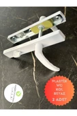 EVA PLAST Pvc Pimapen Plastik Kapı Kolu Tuvalet(WC) / Banyo Plastik Kapı Kolu / Beyaz 2 Adet - 1
