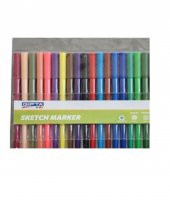 GIPTA SKETCH MARKER FIRÇA UÇ FINELINER ÇANTALI 12 RENK KEÇELİ K42 - 1