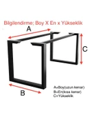 DEKOR Metal Masa Ayağı / 4-6 Kişilik / Siyah / 2 Adet / 58x6x70(h), AN0192 - 4