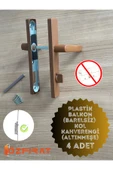 EVA PLAST Pvc Pimapen Plastik Kapı Kolu Balkon Kahverengi(ALTINMEŞE) 4 Adet - 1