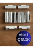 unix PVC Pimapen Kapı Pencere Menteşesi Çelik 90mm Beyaz/6 Adet) VİDALAR DAHİL - 2