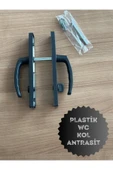EVA PLAST Pvc Pimapen Plastik Kapı Kolu Tuvalet(WC) / Banyo Plastik Kapı Kolu / Antrasit 1 Adet - 2