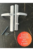 EVA PLAST Pvc Pimapen Plastik Kapı Kolu / Balkon Plastik Kapı Kolu / Beyaz 2 Adet - 3