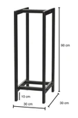 DEKOR Dikey - Şömine Soba Odunluk - Metal - Siyah - Mini, 30x30x90(h), - 1