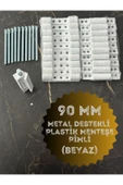 Process PVC Pimapen Kapı Menteşesi Pls Metal Destekli 90mm Beyaz (10 Adet) Vidalar Dahil - 4