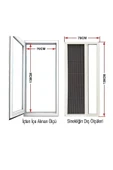 ÖZFIRAT PVC YAPI Akordeon Pileli Pilise Pencere Sineklik Beyaz, 70*130 Cm. Istenilen Ölçüde - 6