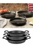 Esse 3’lü Set Linka Home Döküm Siyah Granit Sahan Tava 22cm-20cm-18cm - 1