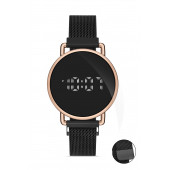 DESİNGSHOP Mıknatıslı Hasır Kordon Dijital Dokunmatik Unisex Kol Saati dsgnw1002a - 1